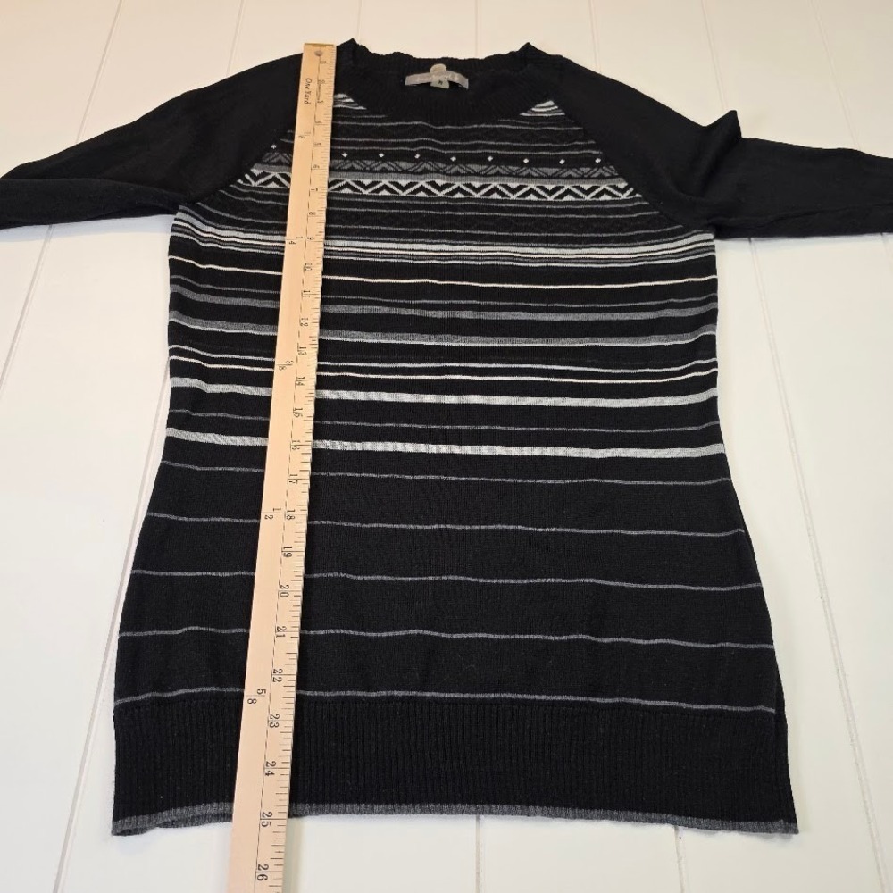 Smartwool Womens M Sweater Black Merino Wool Fair Isle Striped SW010039 - Picture 10 of 10